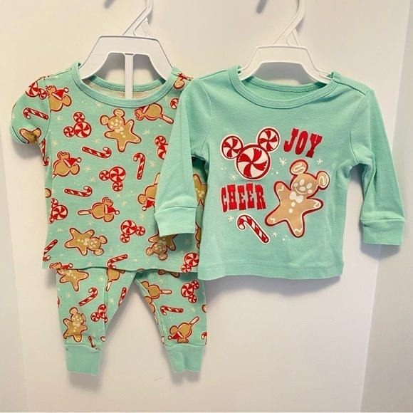 Disney Baby Mickey Mouse Holiday Treats 3 Piece PJ Sleep Set Size 3-6 Months - Picture 1 of 8